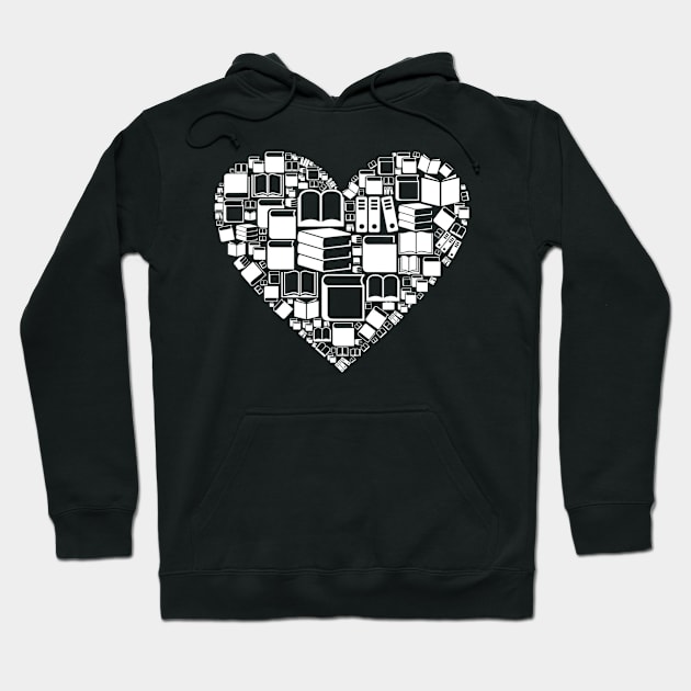 Book Nerds Book Heart Library Librarian Book Reading Lover Hoodie by Zak N mccarville